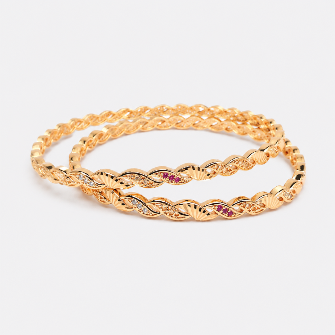 elegant gold bangles with gemstone accents (6)