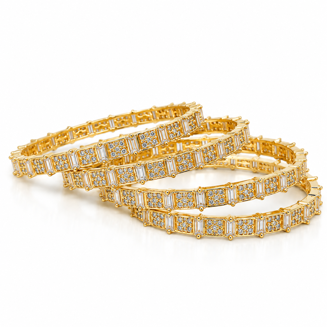 gold and diamond cut geometric bangles 4 pieces aa dcb 029 (3)