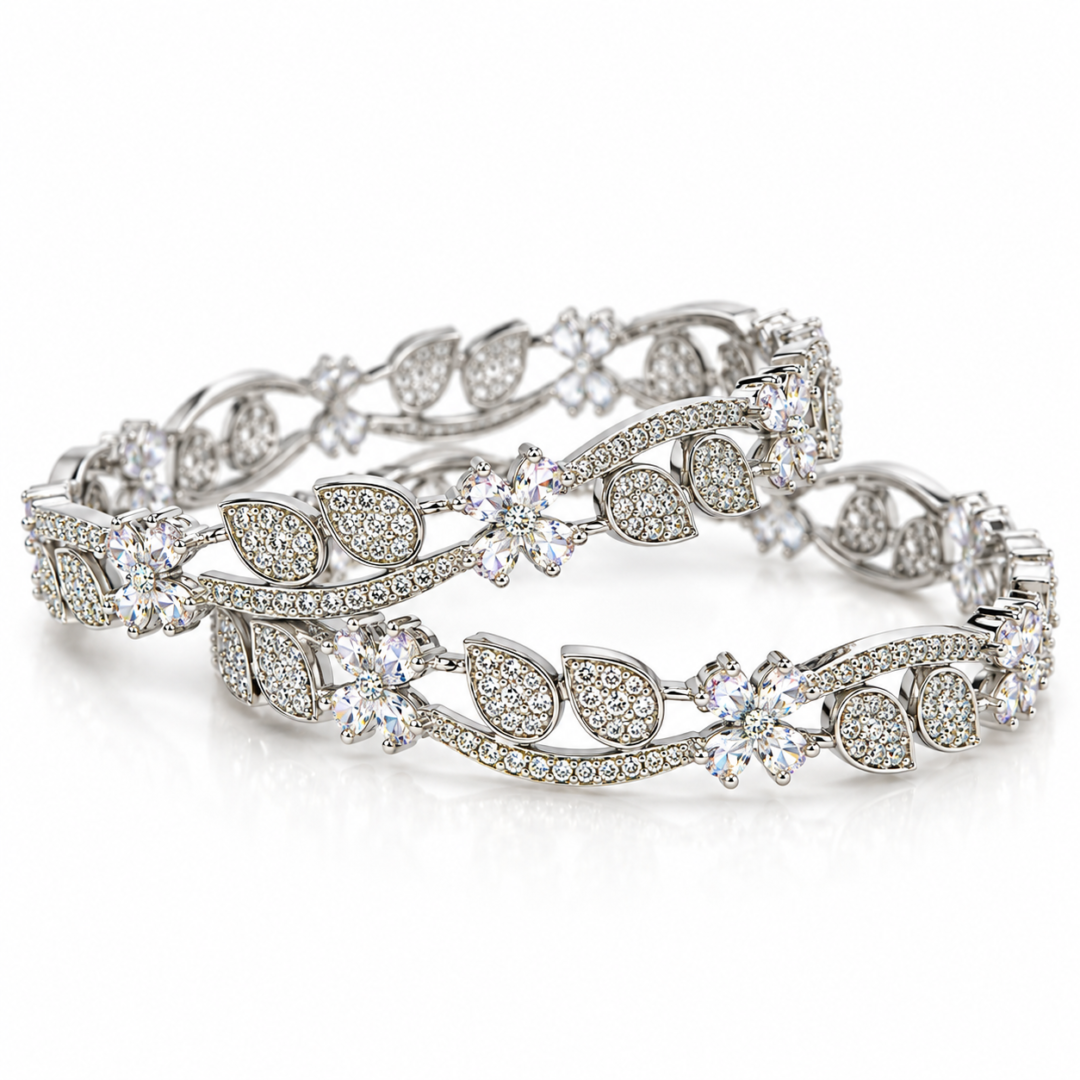 ornate diamond cut leaf and floral bangle aa dcb 015 (3)