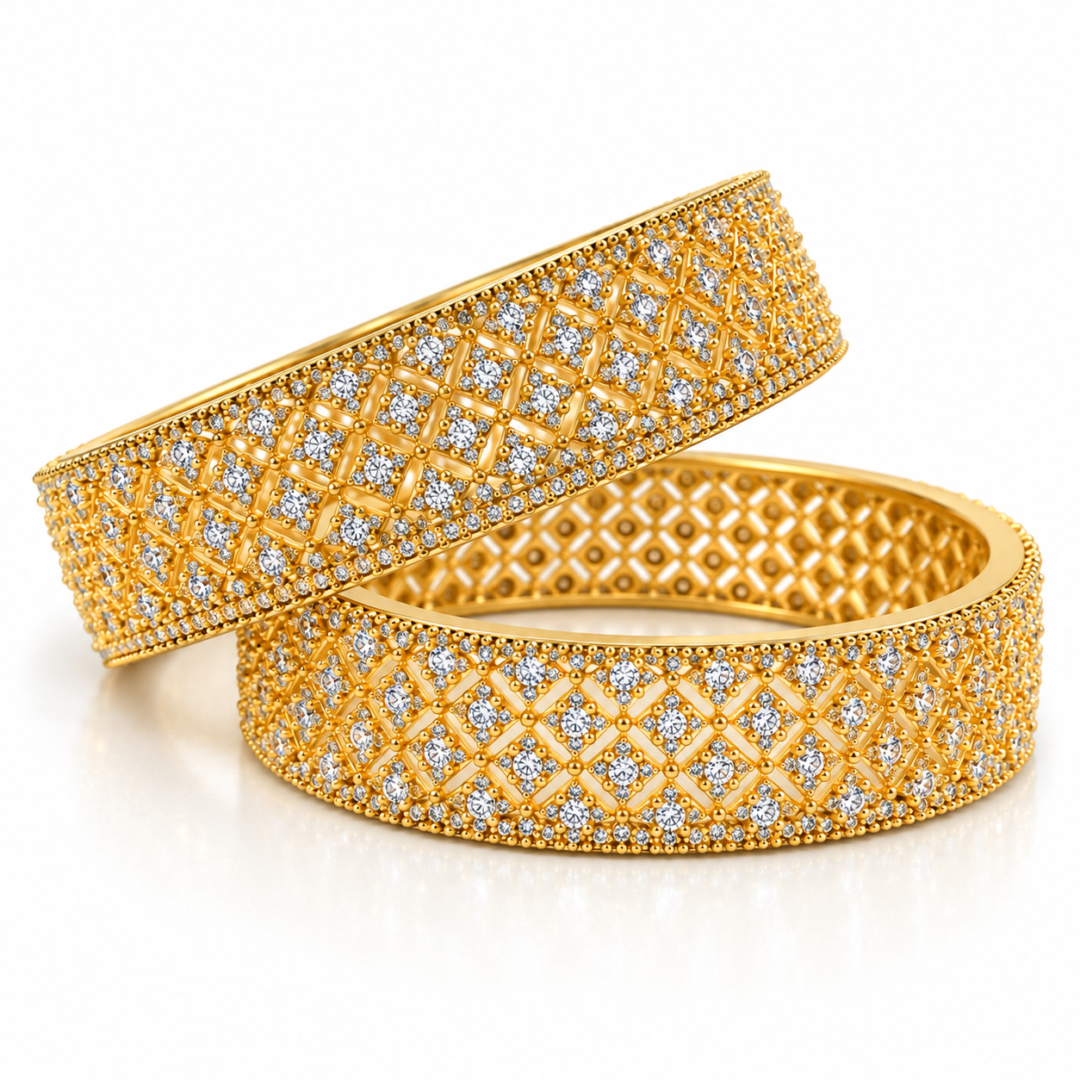 ornate diamond cut set gold plated bangle aa dcb 013 (3)