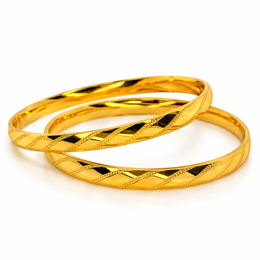 polished gold plated bangles aa094 (2)