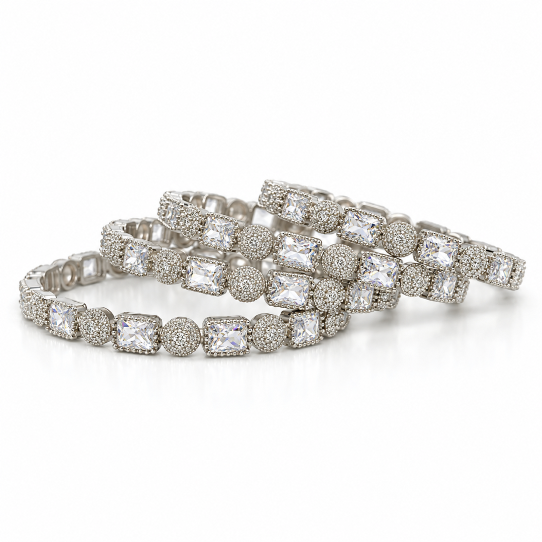 sparkling silver diamond cut bangle 4 pieces aa dcb 026 (3)