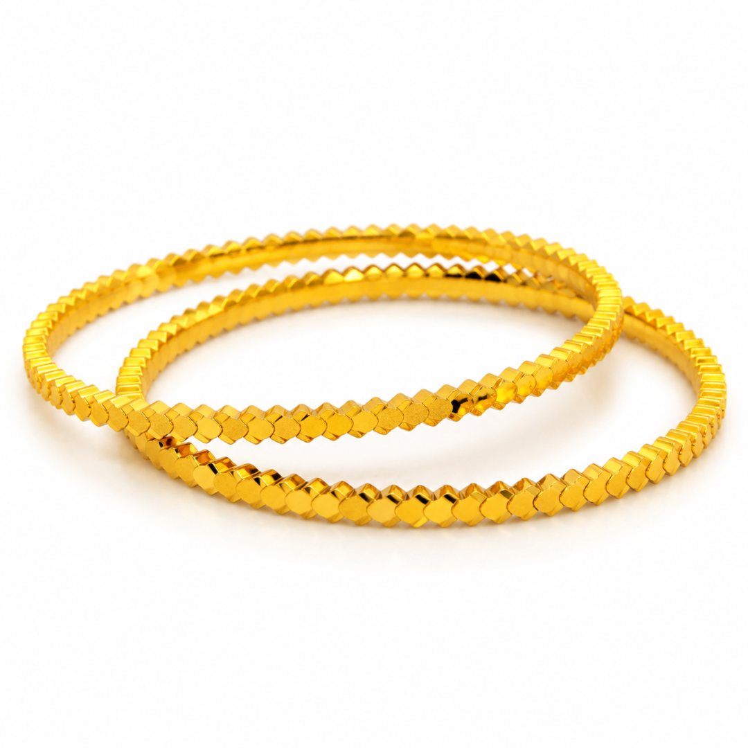 textured gold plated bangles aa091 (1)